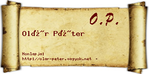 Olár Péter névjegykártya